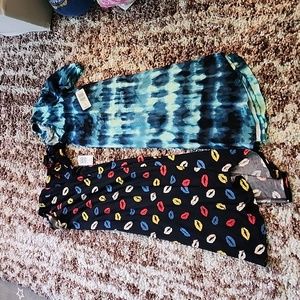 Torrid NWT Super Soft dress set 1x kisses lips and tie dye